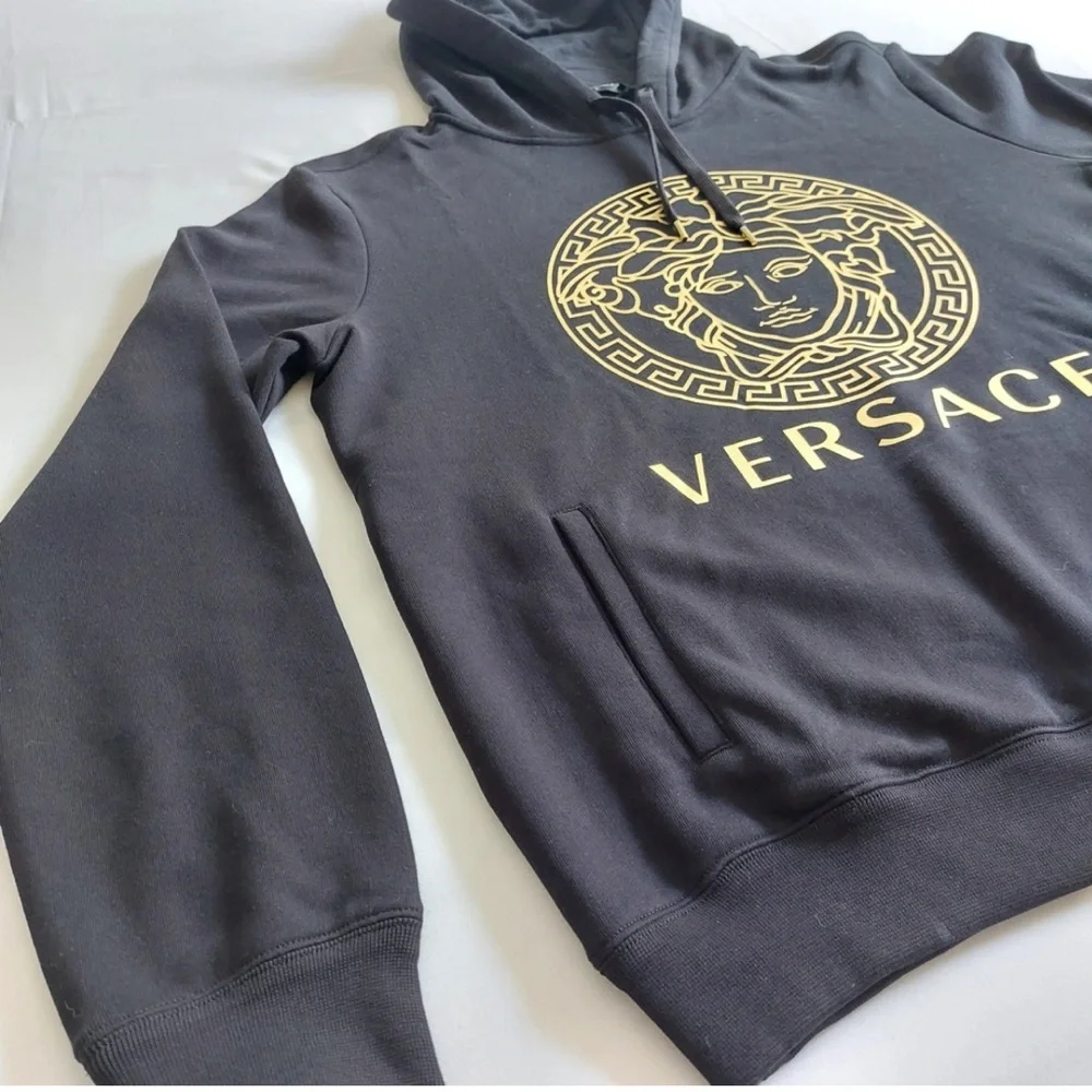BNWT Versace La Medusa Logo Men’s Navy Hoodie! - Picture 2 of 3